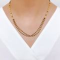 Graceful Black Beaded 22k Gold Chain