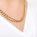 Graceful Black Beaded 22k Gold Chain