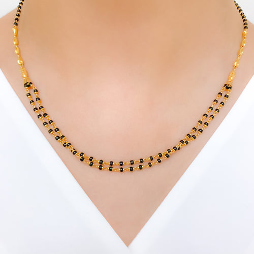 Shimmering Bead 22k Gold Mangalsutra