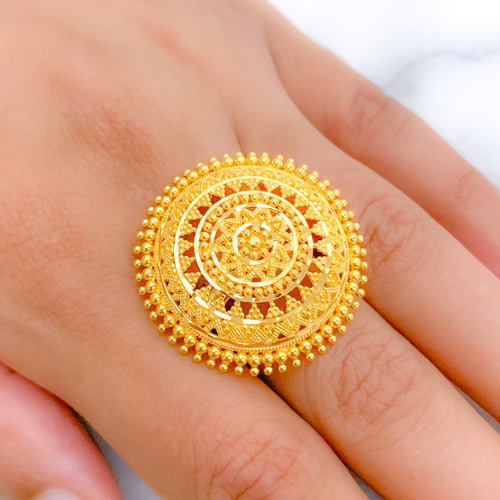 Gorgeous Opulent 22k Gold Dome Ring