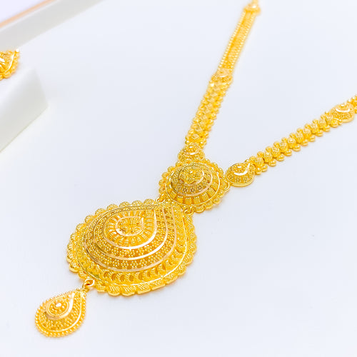 Festive Floral Long 22k Gold Set