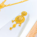 Exquisite Round Floral Necklace 22k Gold Set