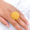 Exquisite Beaded 22k Gold Dome Ring