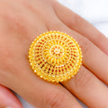 Radiant Adjustable 22k Gold Statement Ring