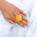 Decorative Reflective 22k Gold Dome Ring