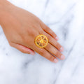 Unique Floral Dome 22k Gold Ring