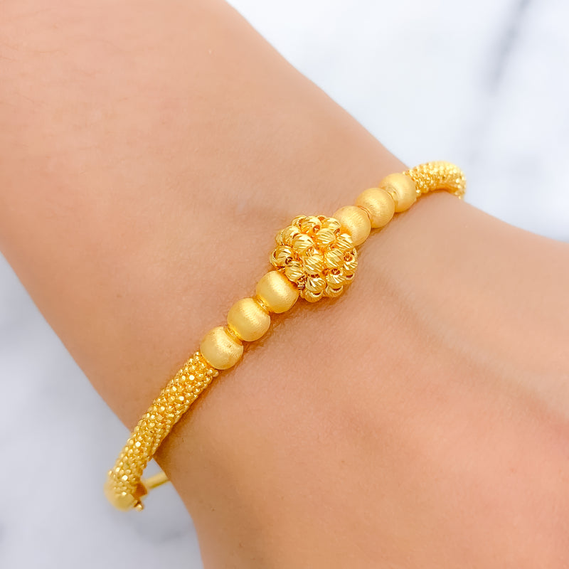 Graceful Cluster Bangle 22k Gold Bracelet