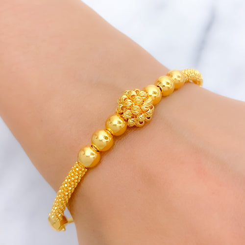 Vibrant Cluster Bangle 22k Gold Bracelet