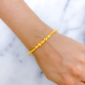 Chic Alternating Bead Bangle 22k Gold Bracelet