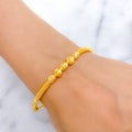 Chic Alternating Bead Bangle 22k Gold Bracelet
