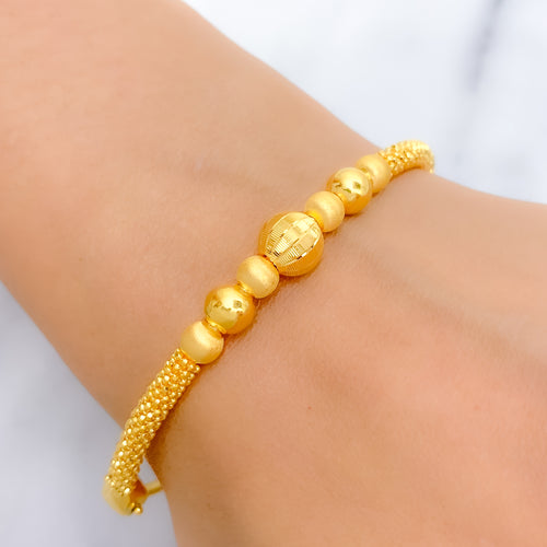 Stylish Beaded Bangle 22k Gold Bracelet