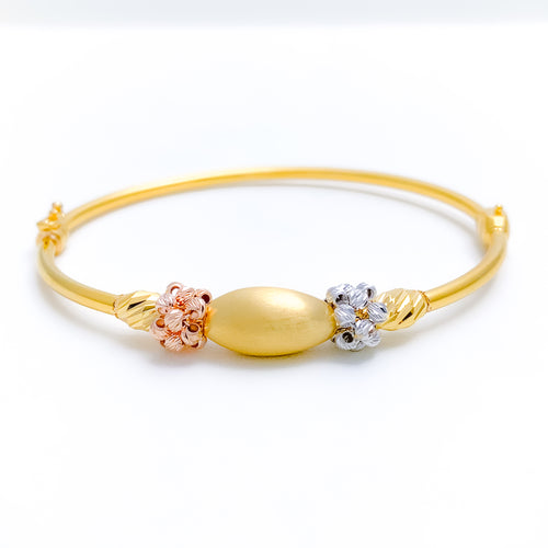 Dainty Matte Finish 22k Gold Bangle Bracelet