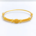 Upscale Beaded 22k Gold Bangle Bracelet