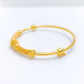 Upscale Beaded 22k Gold Bangle Bracelet