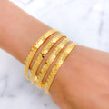 Dotted Yellow Gold Machine 22k Gold Bangles