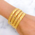 Matte Finish Scooped Style 22k Gold Bangles