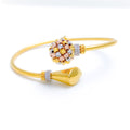 Classy CZ Accented 22k Gold Bangle Bracelet