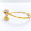 Classy CZ Accented 22k Gold Bangle Bracelet