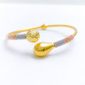 Sleek Reflective Curved 22k Gold Bangle Bracelet