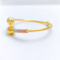 Sleek Reflective Curved 22k Gold Bangle Bracelet