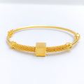 Smooth Geometric 22k Gold Bangle Bracelet