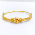 Ornate Fancy Beaded 22k Gold Bangle Bracelet