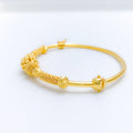 Ornate Fancy Beaded 22k Gold Bangle Bracelet