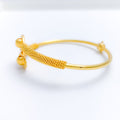 Contemporary CZ Marquise 22k Gold Bangle Bracelet