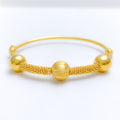 Mod Dual Finish 22k Gold Bangle Bracelet