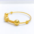 Mod Dual Finish 22k Gold Bangle Bracelet