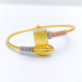 Modern Cube 22k Gold Bangle Bracelet