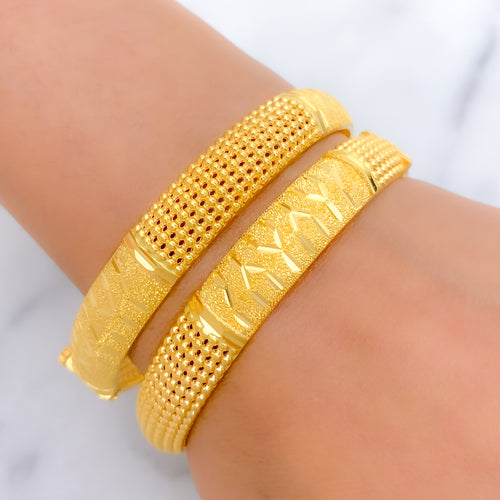 Special Sand Finish 22k Gold Bangles