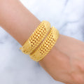 Unique Glossy Screw 22k Gold Bangles