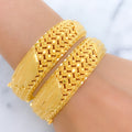 Unique Glossy Screw 22k Gold Bangles