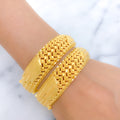 Unique Glossy Screw 22k Gold Bangles