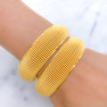 Elevated Gold Dome 22k Gold Bangles