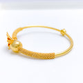 Exquisite Layered Flower 22k Gold Bangle Bracelet