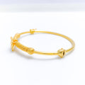 Bright Open Lotus 22k Gold Bangle Bracelet