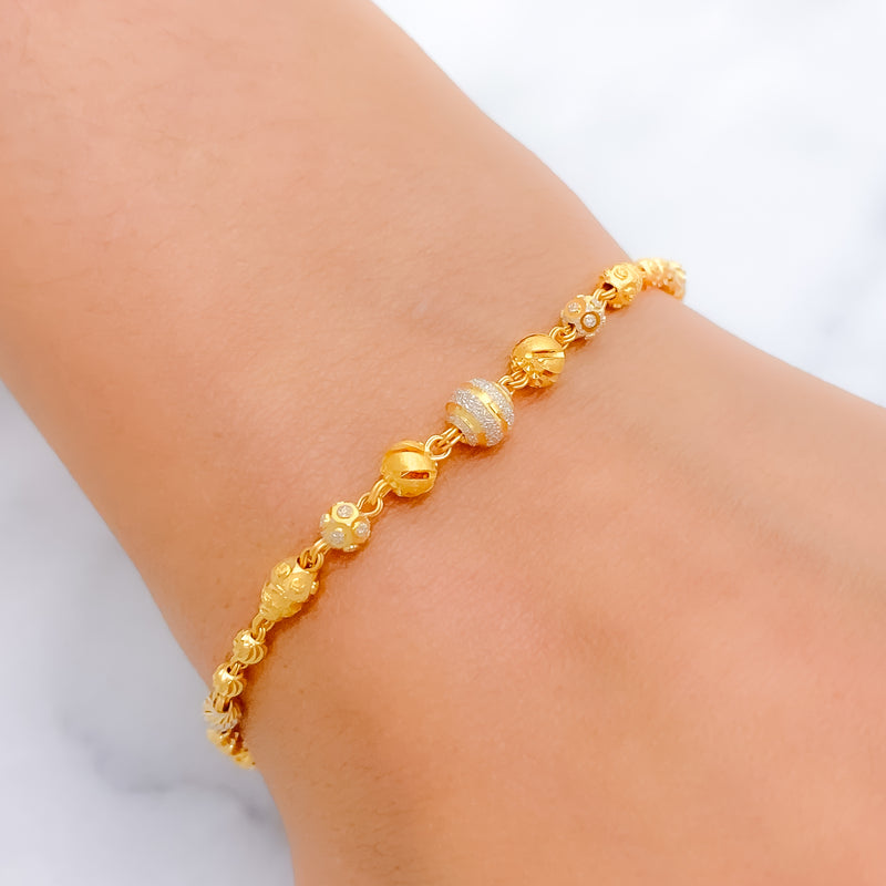 Posh Two-Tone 22k Gold Accented Bracelet