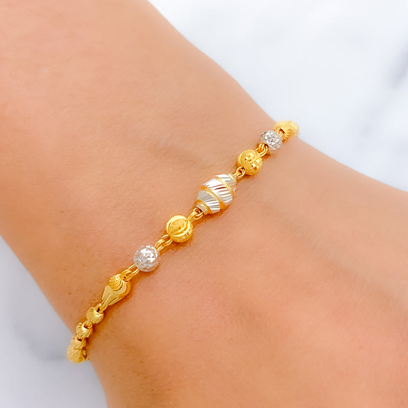 Sophisticated Two-Tone 22k Gold Bracelet