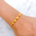 Fancy Glistening 22k Gold Bead Bracelet