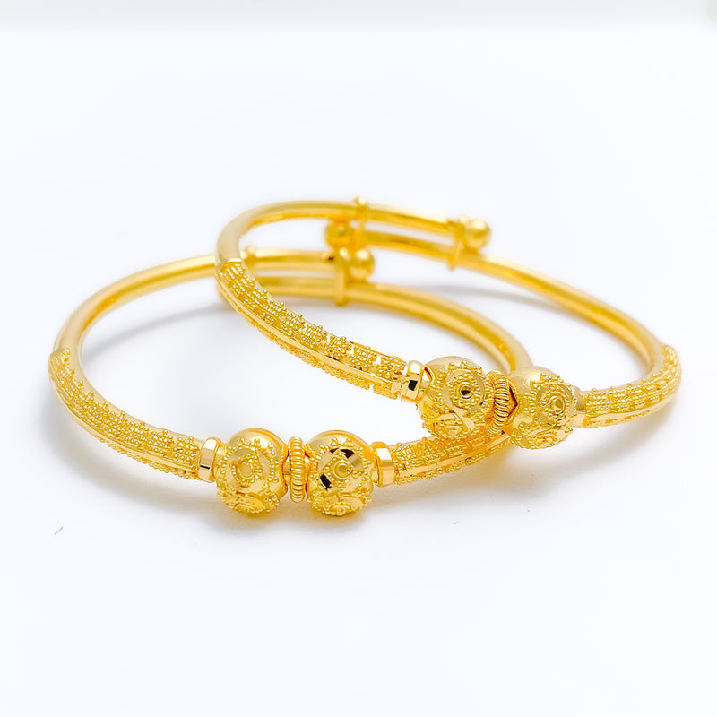 Upscale Reflective 22k Gold Bangles