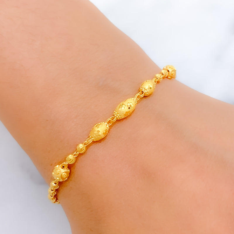 Sparkling Lightweight 22k Gold Bracelet