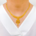 Striking Motif 22k Gold Necklace Set