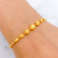 Stylish Multi-Finish 22k Gold Bracelet