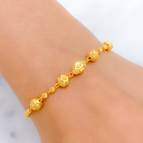 Shimmering 22k Gold Bead Bracelet