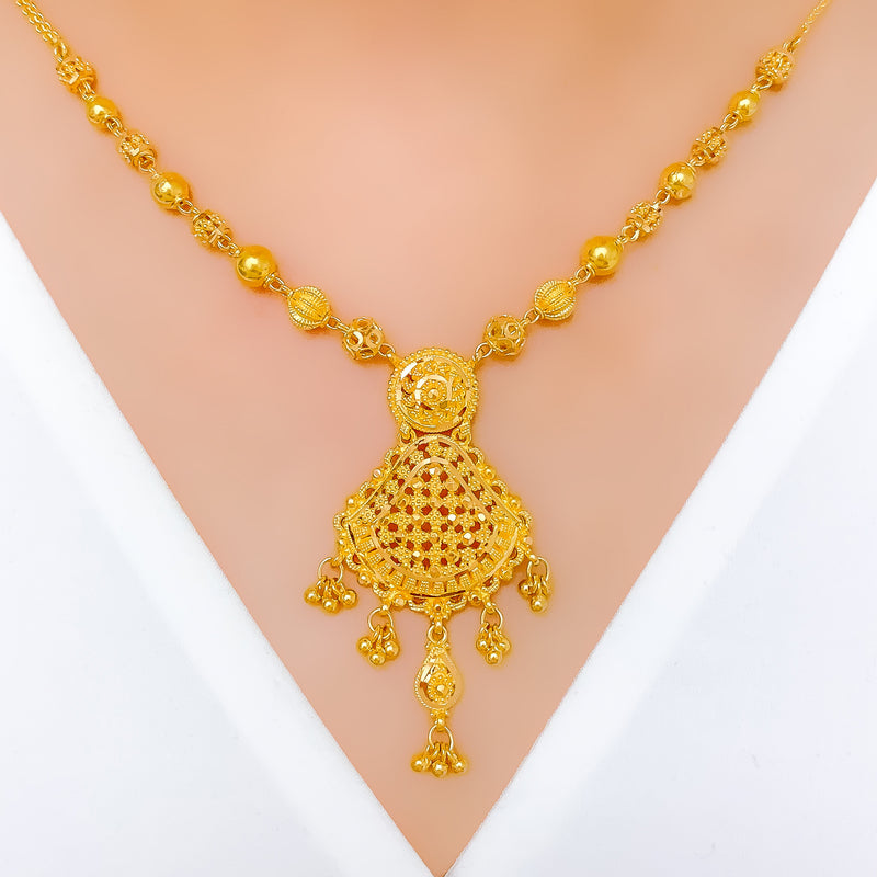 Intricate Gold Bead Work 22k Gold Set