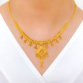 Sparkling Bead Adorned 22k Gold Necklace Set