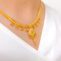 Sparkling Bead Adorned 22k Gold Necklace Set