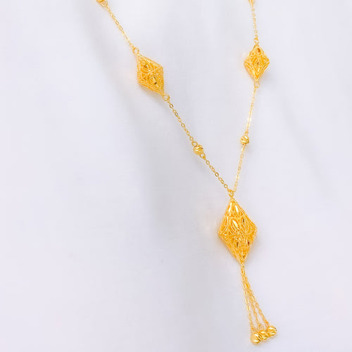 Delicate High Finish 22k Gold Necklace Set